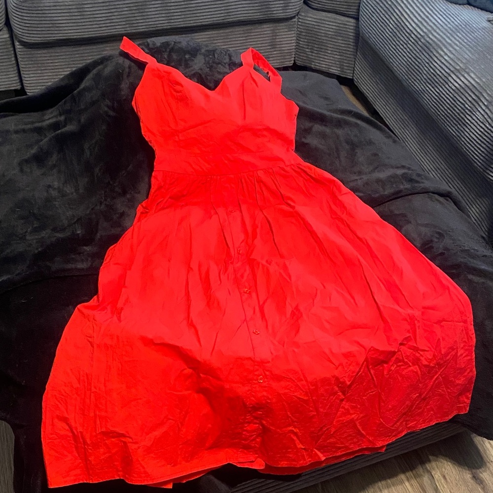 English Factory Vibrant Red Backless Dress